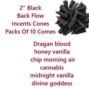 🐸🐸2" Black Back Flow Incents Cones Packs Of 10 Comes
